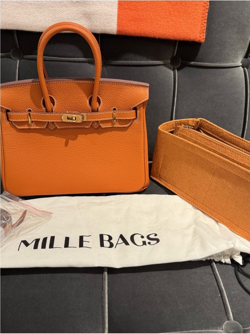 New brown & gold leather bag purse satchel